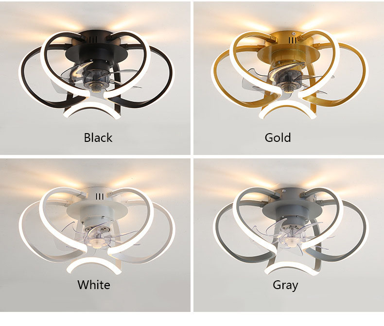 Post-Modern Ceiling Fan Light with Blades – LED Dimmable, Black/White/Gold/Grey, Bedroom Living Room Dining Room 6 Post-Modern Ceiling Fan Light with Blades – LED Dimmable, Black/White/Gold/Grey, Bedroom Living Room Dining Room - Image 6