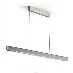 Modern Linear LED Pendant Light – Black Gold Minimalist Bar Chandelier for Dining Room, Kitchen Island & Office