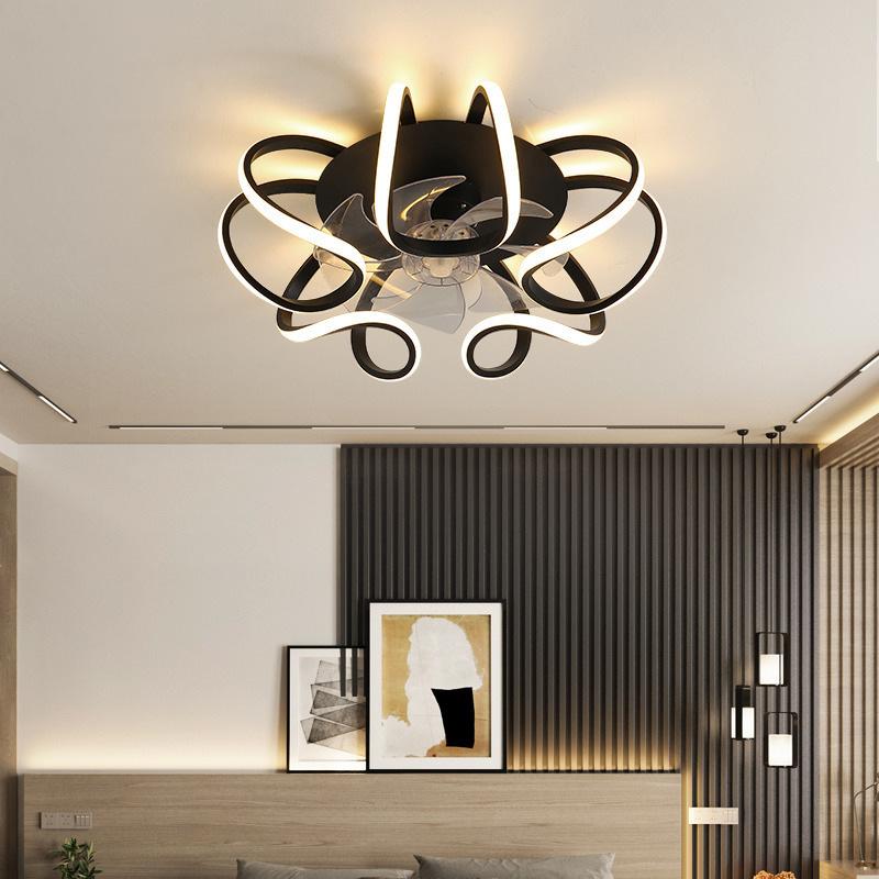 Post-Modern Ceiling Fan Light with Blades – LED Dimmable, Black/White/Gold/Grey, Bedroom Living Room Dining Room 2 Post-Modern Ceiling Fan Light with Blades – LED Dimmable, Black/White/Gold/Grey, Bedroom Living Room Dining Room - Image 2