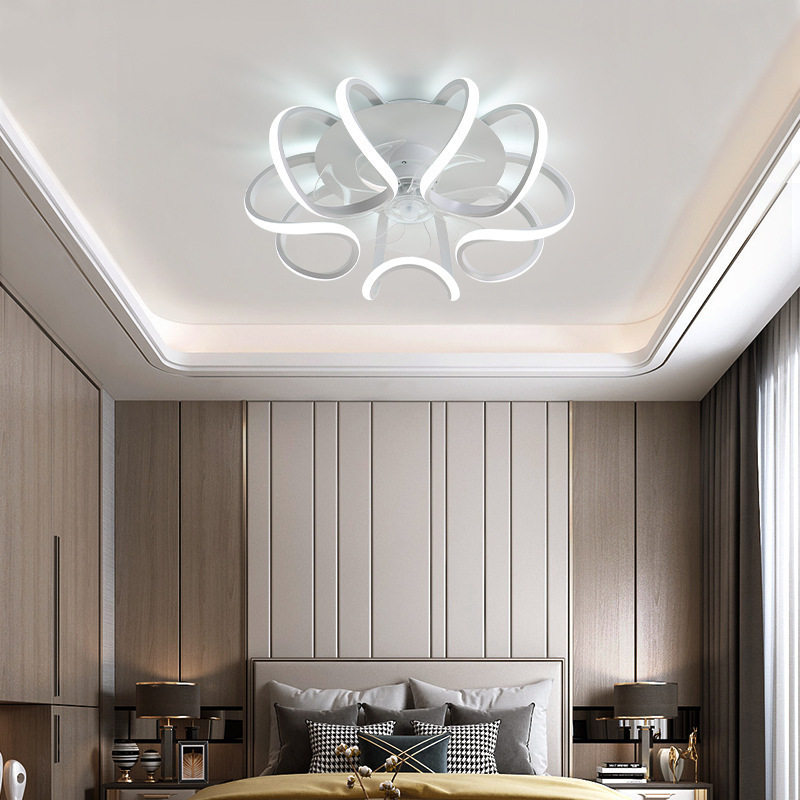 Post-Modern Ceiling Fan Light with Blades – LED Dimmable, Black/White/Gold/Grey, Bedroom Living Room Dining Room 4 Post-Modern Ceiling Fan Light with Blades – LED Dimmable, Black/White/Gold/Grey, Bedroom Living Room Dining Room - Image 4