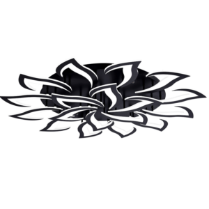 Nordic Petal LED Flush Mount Ceiling Light – Modern Black & White Chandelier for Living Room, Dining Room & Bedroom