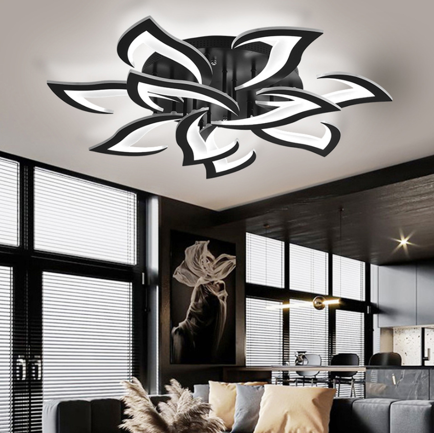 Nordic Petal LED Flush Mount Ceiling Light – Modern Black & White Chandelier for Living Room, Dining Room & Bedroom 2 Nordic Petal LED Flush Mount Ceiling Light – Modern Black & White Chandelier for Living Room, Dining Room & Bedroom - Image 2