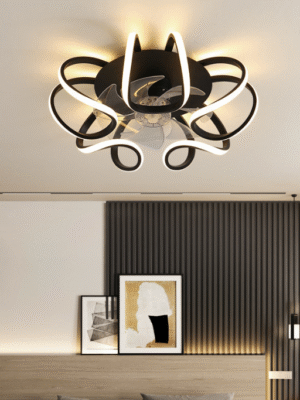 Modern ultra thin ceiling fan light bedroom & living room LED fan