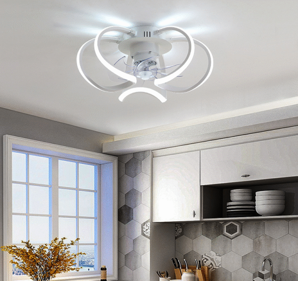 Modern ultra thin ceiling fan light bedroom & living room LED fan