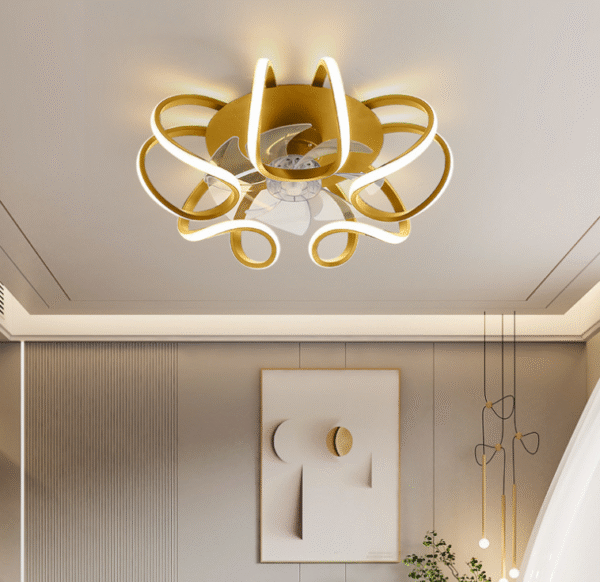 Modern ultra thin ceiling fan light bedroom & living room LED fan