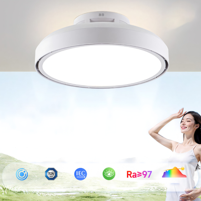 Bladeless Ceiling Fan Light | Silent LED Flush Mount | Dimmable | Bedroom Living Room | 48cm 4 Bladeless Ceiling Fan Light | Silent LED Flush Mount | Dimmable | Bedroom Living Room | 48cm - Image 4