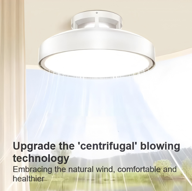 Bladeless Ceiling Fan Light | Silent LED Flush Mount | Dimmable | Bedroom Living Room | 48cm 5 Bladeless Ceiling Fan Light | Silent LED Flush Mount | Dimmable | Bedroom Living Room | 48cm - Image 5