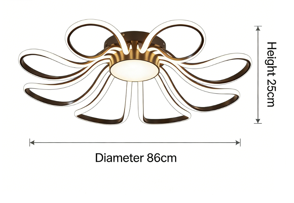 Modern LED Ceiling Light | 138W Flower Petal Design | 86cm Flush Mount | Dimmable | Living Room Bedroom 7