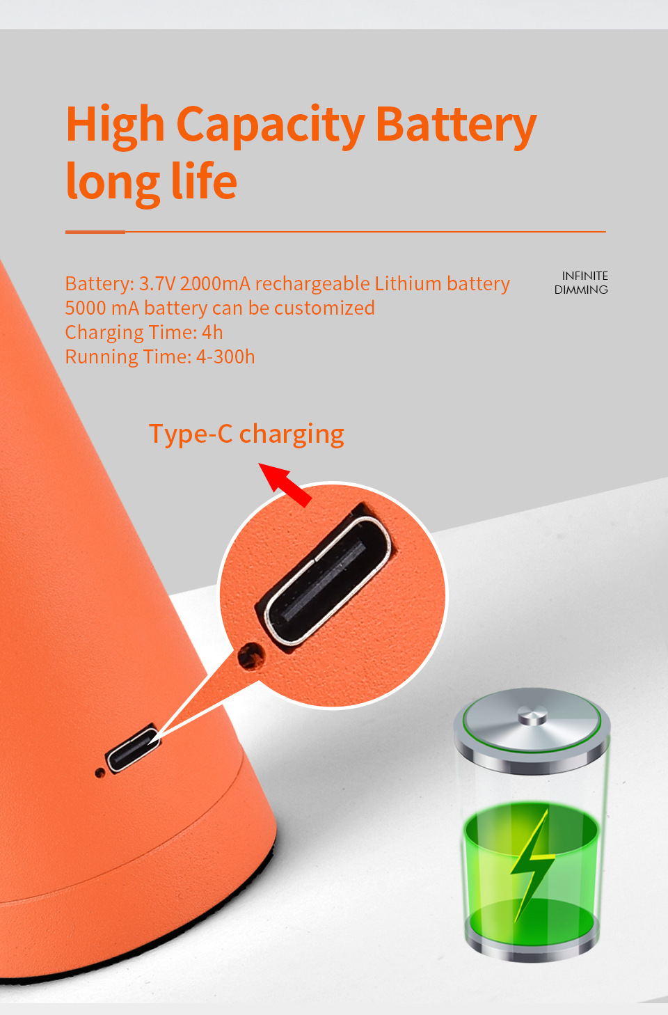 Rechargeable LED Desk Lamp – Touch Dimming Night Light, USB-C Charging, Warm Light Table Lamp for Bedroom & Bedside 9