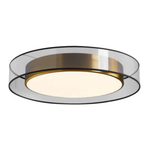 full copper flush mount ceiling light brass fabric 40cm