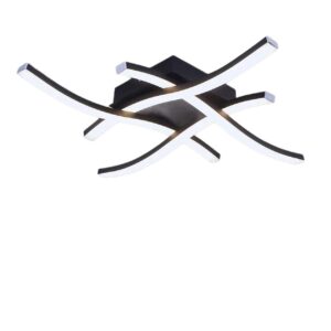 Modern Wave LED Ceiling Light 2 3 4 Head | Tricolor Dimmable Black White Wholesale