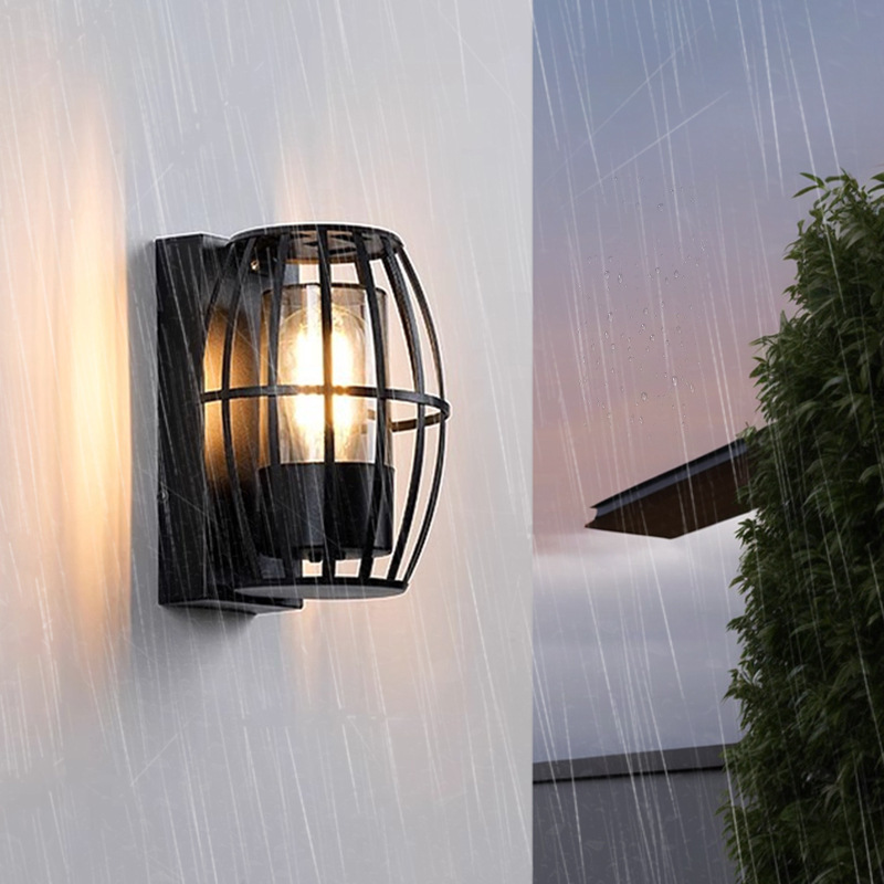 Outdoor Cage Wall Light Waterproof IP54 | Vintage Chinese Style Black Aluminium Wholesale 9