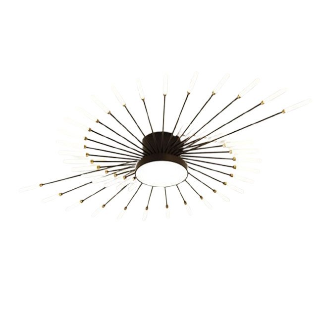 Sunburst Ceiling Light 12-42 Head | Eye-Care LED Dimmable Black Gold Wholesale 1 sunburst ceiling light black 42 head main