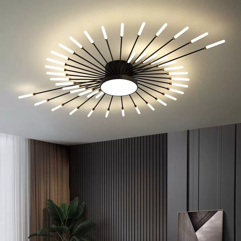 Sunburst Ceiling Light 12-42 Head | Eye-Care LED Dimmable Black Gold Wholesale 2 Sunburst Ceiling Light 12-42 Head | Eye-Care LED Dimmable Black Gold Wholesale - Image 2