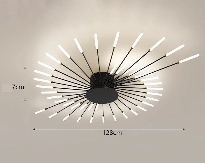 Sunburst Ceiling Light 12-42 Head | Eye-Care LED Dimmable Black Gold Wholesale 7