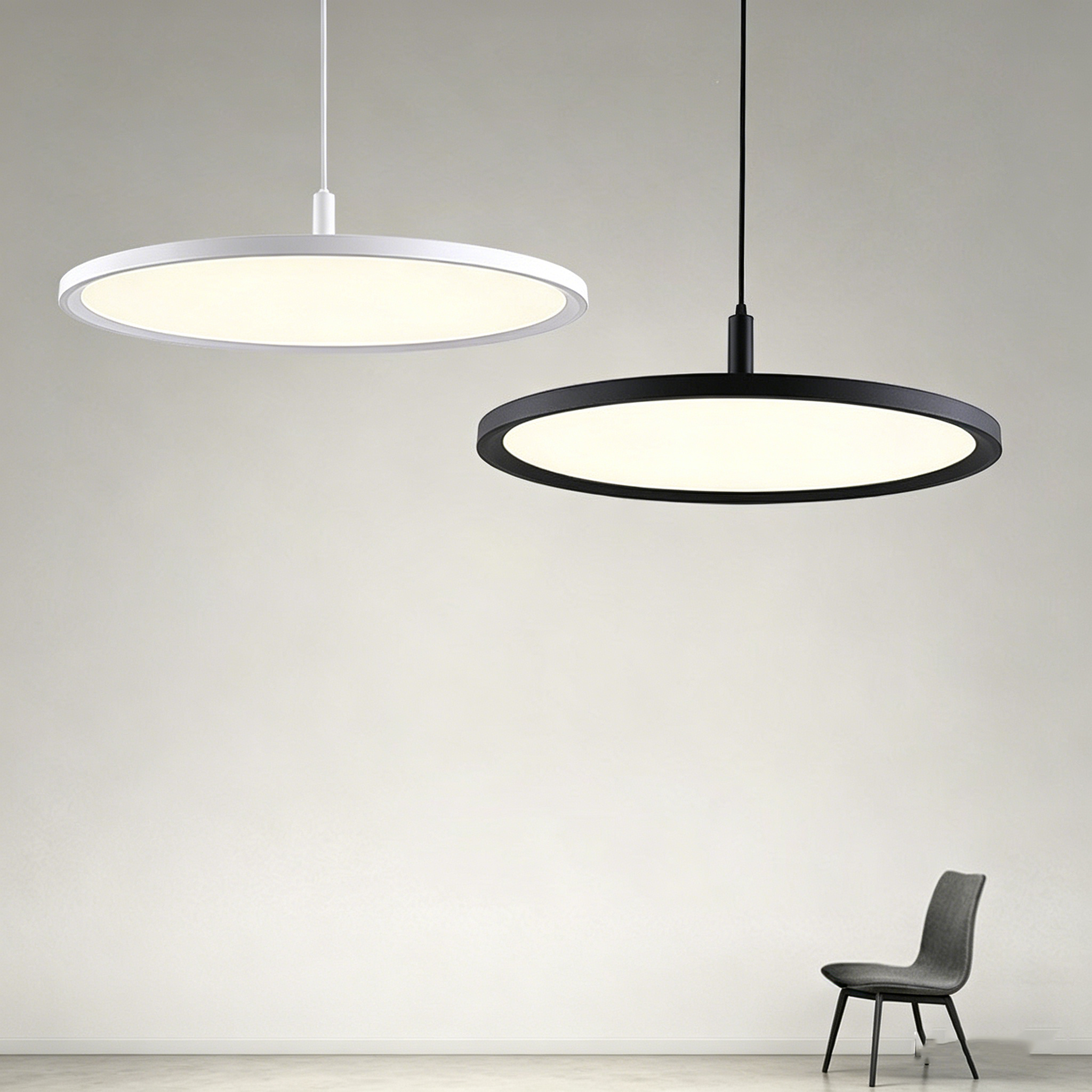 Nordic Round Pendant Light LED Dimmable | 30cm 40cm 50cm 60cm Black White Wholesale 5 Nordic Round Pendant Light LED Dimmable | 30cm 40cm 50cm 60cm Black White Wholesale - Image 5