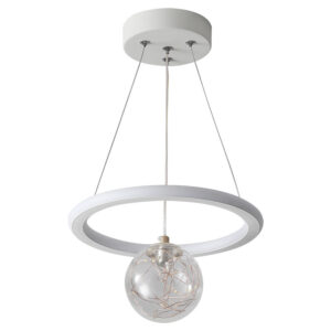 Modern Minimalist Corridor Pendant Light | Ring Globe Chandelier | Hallway Entryway Dining Room | Gold Black White | 24–50CM Three-Colour LED