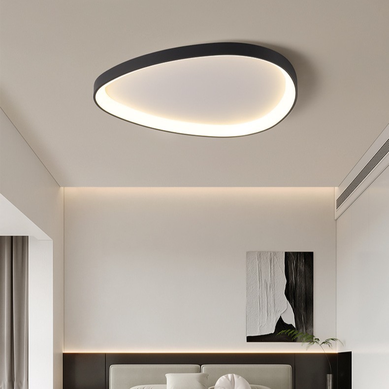 Nordic Minimalist Modern LED Ceiling Light | Living Room Bedroom Study | Round & Rectangle | White & Black | Dimmable Remote 8