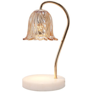 Contact 5 Adjustable Wax Melt Aromatherapy Candle Warmer Lamp | 3-Level Dimmer Auto-Off Timer | Glass Wood | EU CE | Living Room Bedroom Hotel