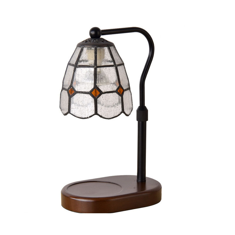 French Vintage Tiffany Stained Glass Candle Warmer Lamp | Dimmer Timer Remote | UL 3C | Bedroom Night Light Gift 6