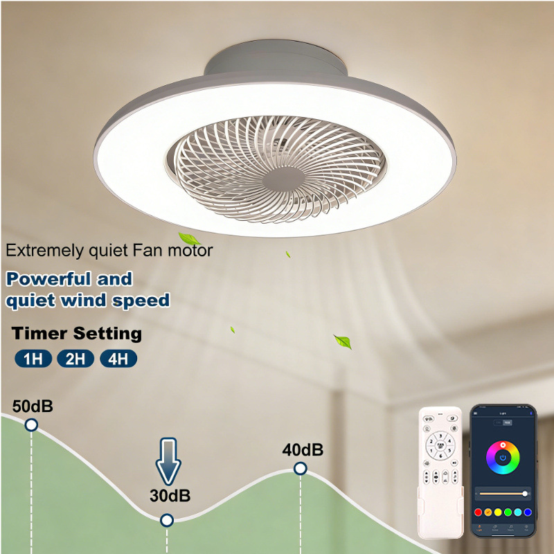 Smart RGBW Ceiling Fan Light | Bluetooth App | 100W 56CM 9