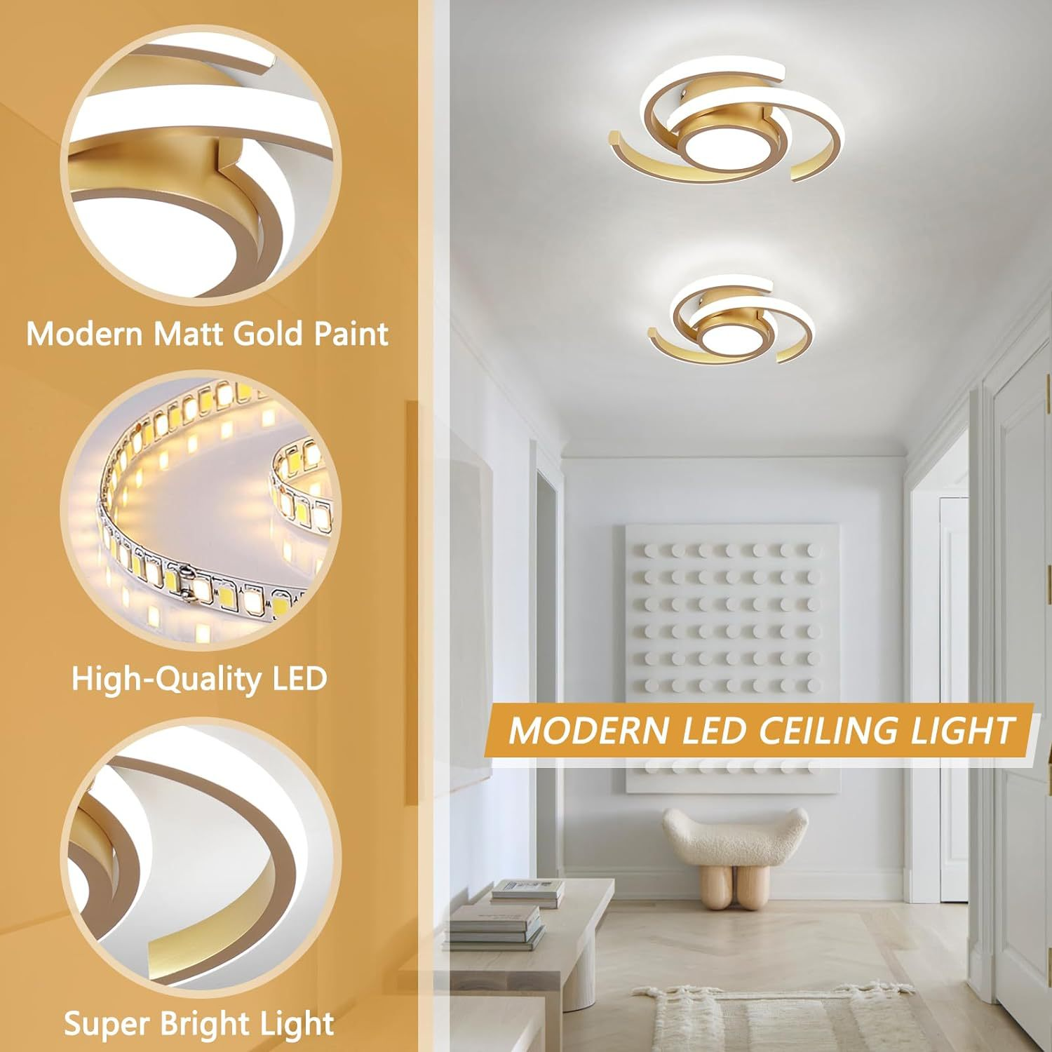 Spiral LED Ceiling Light Wholesale | Dual-Ring Flush Mount OEM 7