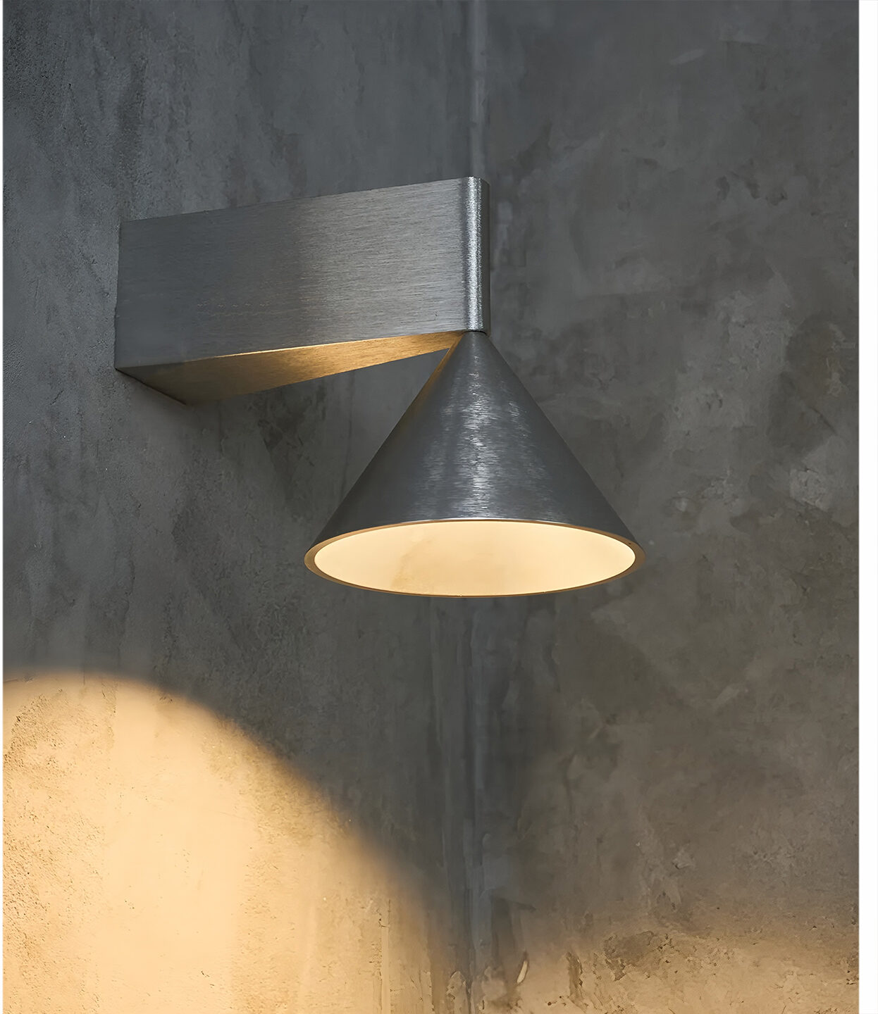 Aluminium Cone Wall Sconce | Brushed Silver & Black | 5W Tri-Colour | Bedroom Corridor | Bulk Supply 5