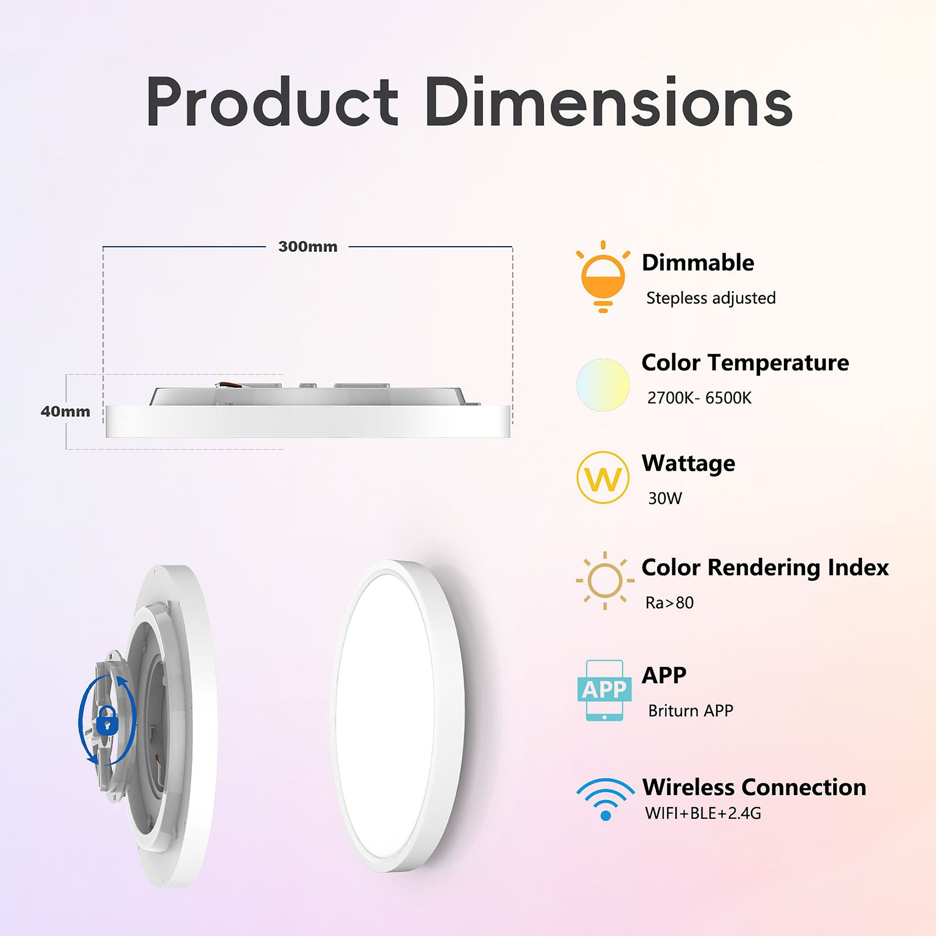 Smart WiFi LED Ceiling Light Wholesale – Dual-Side RGB Glow App & Remote Control 30W Dimmable 4 Smart WiFi LED Ceiling Light Wholesale – Dual-Side RGB Glow App & Remote Control 30W Dimmable - Image 4