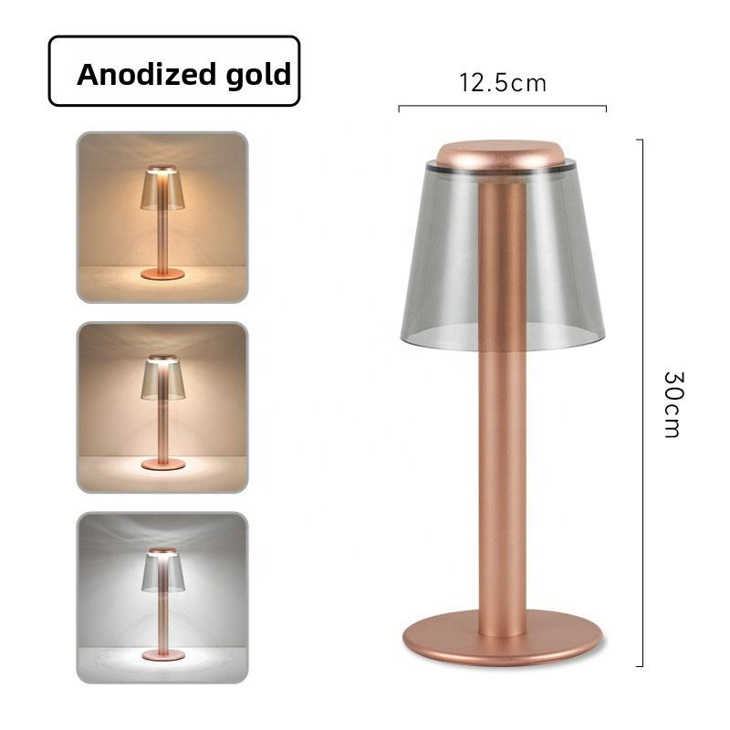 Aluminum Rechargeable Desk Lamp - USB 3-CCT Night Light for Bedroom, Restaurant, Bar - Low MOQ Wholesale 6