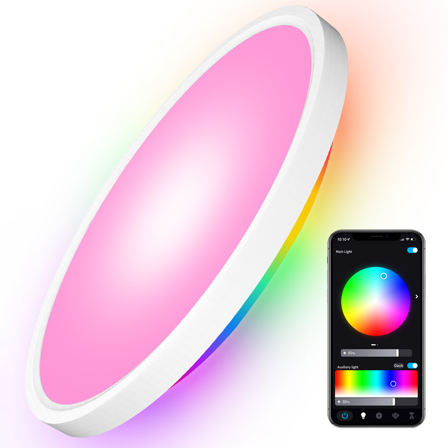 Smart WiFi LED Ceiling Light Wholesale – Dual-Side RGB Glow App & Remote Control 30W Dimmable 2 Smart WiFi LED Ceiling Light Wholesale – Dual-Side RGB Glow App & Remote Control 30W Dimmable - Image 2