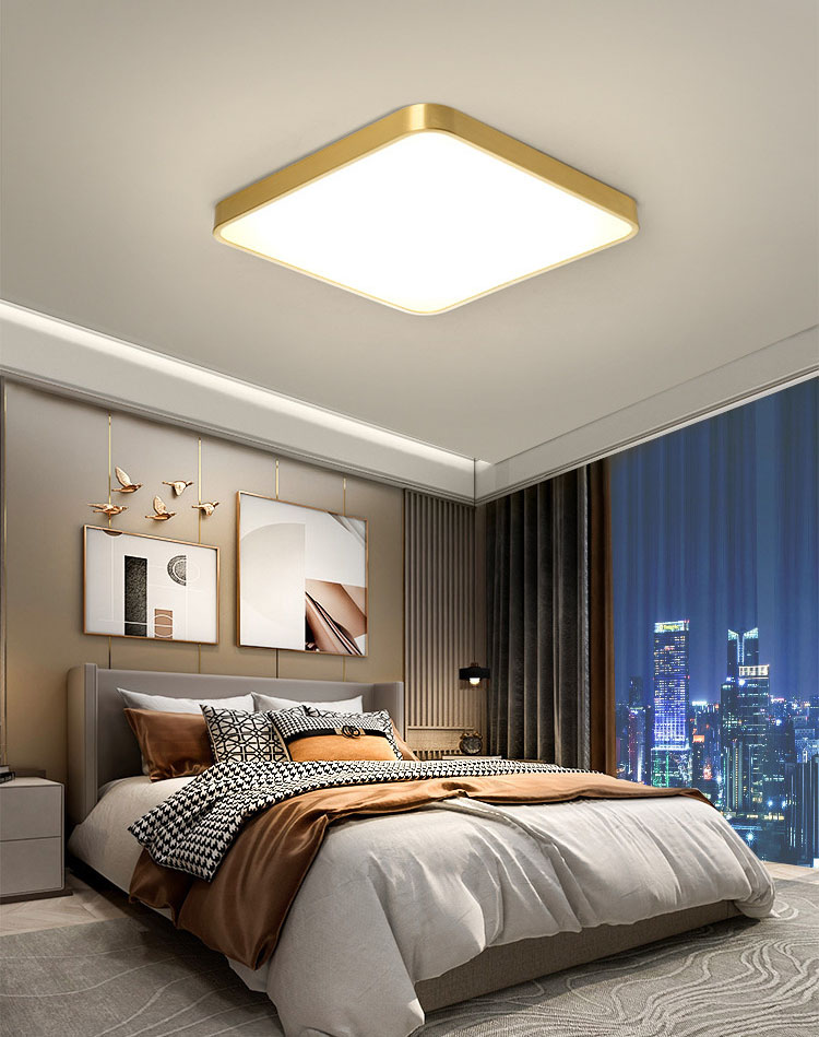 Gold LED Ceiling Light wholesale round square and rectangle sizes tri-color dimmable remote control 110V/220V available 3 Gold LED Ceiling Light wholesale round square and rectangle sizes tri-color dimmable remote control 110V/220V available - Image 3