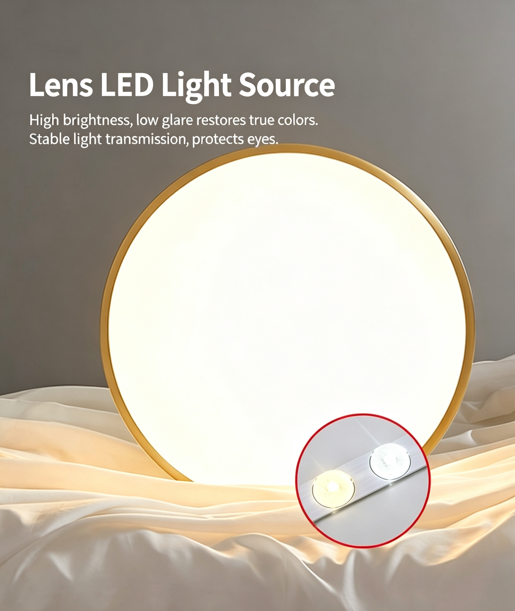 Gold LED Ceiling Light wholesale round square and rectangle sizes tri-color dimmable remote control 110V/220V available 6