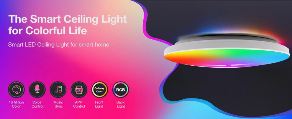 Smart RGBCW Ceiling Light packaging box smart tuya