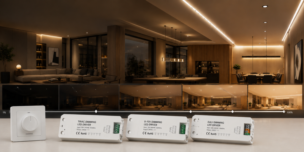 Dimmable LED Drivers TRIAC vs 0-10V vs DALI Guide