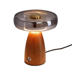 Wood Glass Table Lamp