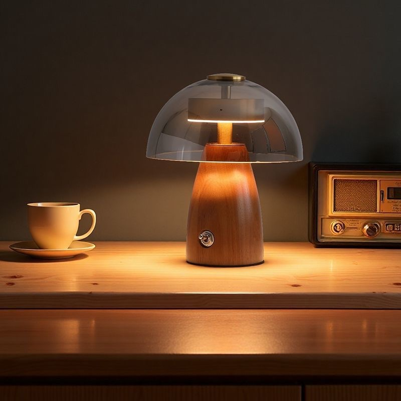 Wood Glass Table Lamp Wholesale Eye-Care Walnut 5W 2 Wood Glass Table Lamp Wholesale Eye-Care Walnut 5W - Image 2