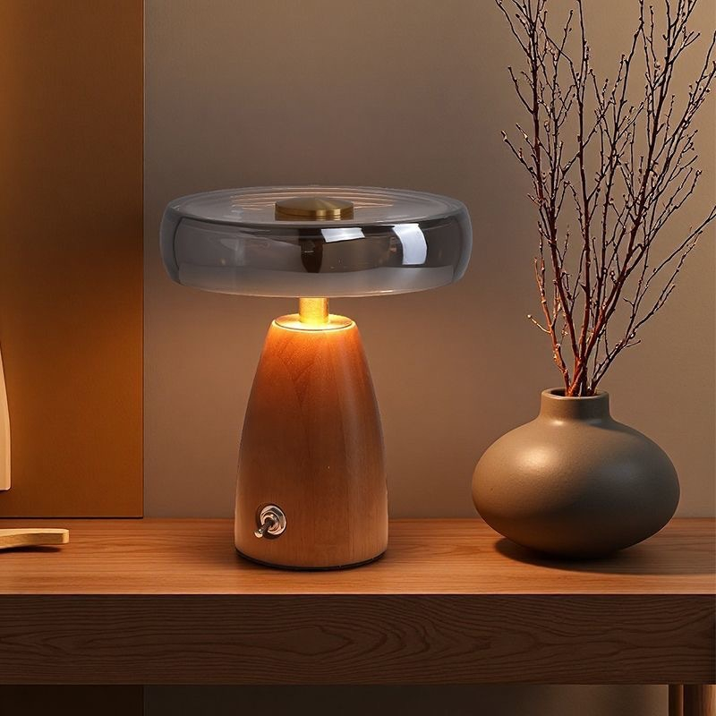 Wood Glass Table Lamp Wholesale Eye-Care Walnut 5W 4 Wood Glass Table Lamp Wholesale Eye-Care Walnut 5W - Image 4