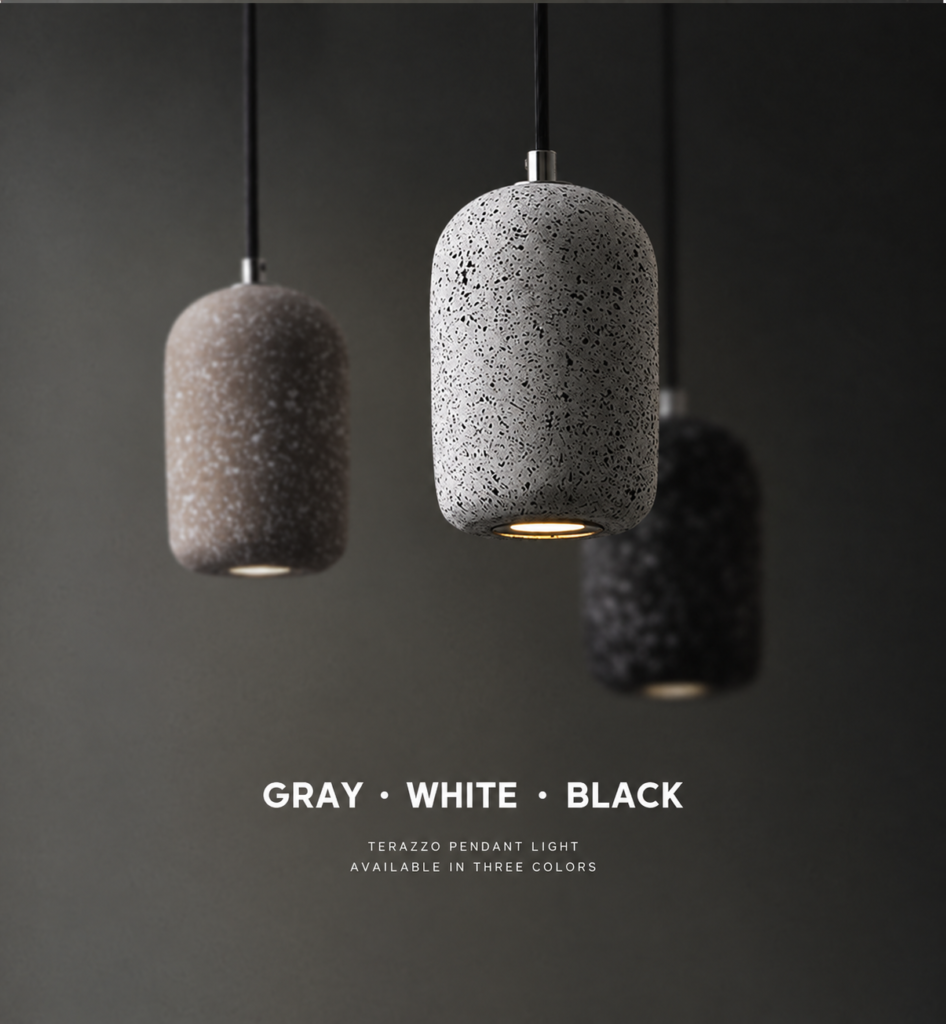 Concrete Pendant Light Wholesale Terrazzo 100x160mm 5W 7