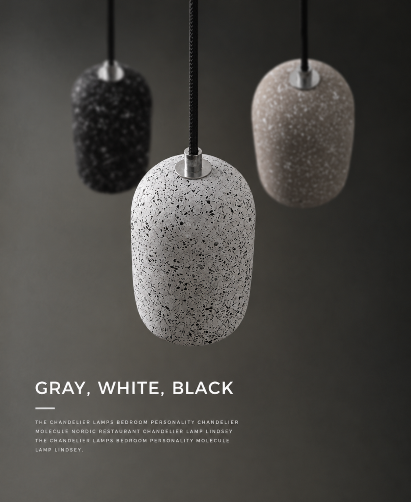 Concrete Pendant Light Wholesale Terrazzo 100x160mm 5W 8