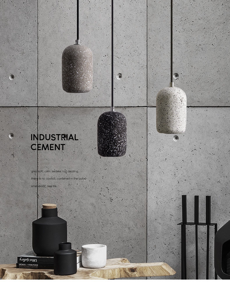 Concrete Pendant Light Wholesale Terrazzo 100x160mm 5W 5