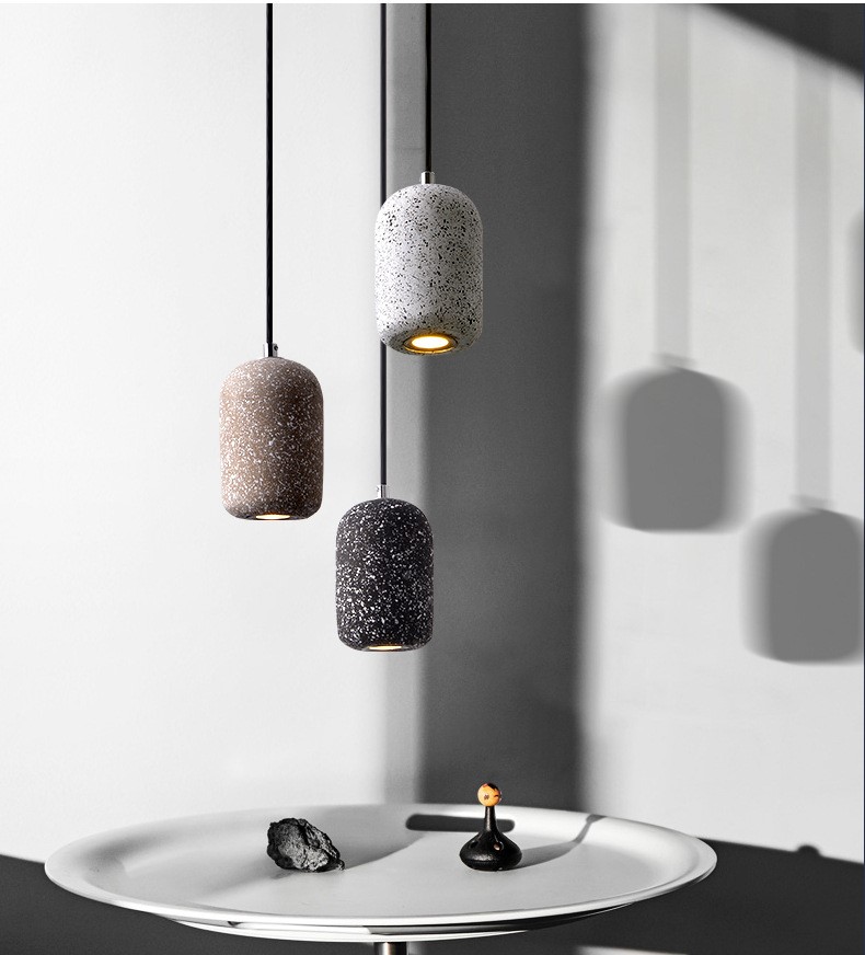Concrete Pendant Light Wholesale Terrazzo 100x160mm 5W 15